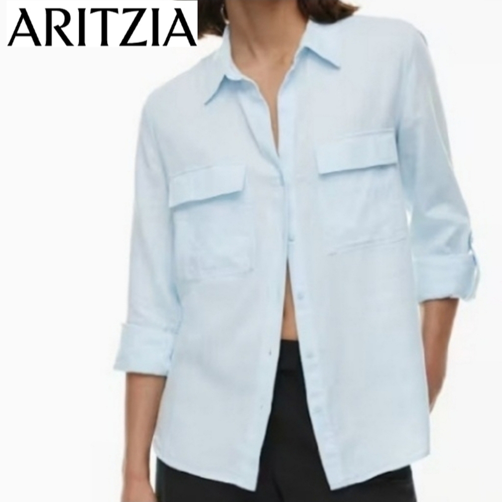 🇨🇦 Aritzia Group By Babaton Light Blue Utility Shirt